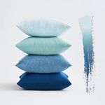 MIULEE Pack of 4 Velvet Throw Pillow Covers Soft Solid Decorative Square Cushion Case for Sofa Bedroom Living Room 18 x 18 Inch Blue