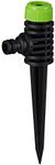 Relaxdays Garden Sprinkler, 1/2” Connector, With Spike, Area Irrigation up to 30m², Watering, Green-Black