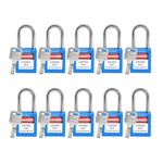 Boviisky 10 Blue Lockout Tagout Locks Set, Loto Locks Keyed Alike, 1 Keys Per Lock, OSHA Compliant Lockout Locks