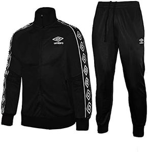 Umbro Tuta Uomo Full Zip acetata Nuova Collezione Art.30031 (XXL, Nero)