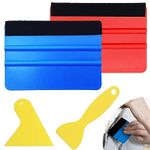 4 Pcs Felt Edge Squeegee, 4 Inch Car Vinyl Wrap Tool, Straight Scraper, Triangle Scraper, Wrap Squeegee Wallpaper Smoothing Kits for Car Window Tint, Car Wrapping, Self-Adhesive Film