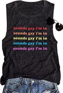 LGBT Gay Pride Sleeveless T Shirts Womens Rainbow Science is Real Black Lives Matter Love is Love Equality Tank Tops, Dark Grey-03, XX-Large