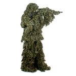 AUSCAMOTEK Ghillie Suit for Men Gilly Suit For Hunting Halloween Costume Airsoft Paintball Hood Rifle Wrap Included- M/L Green