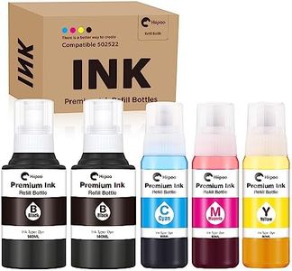Hiipoo 522 Refill Ink Bottle Replacement for Epson T522 522 (Not for Sublimation) for ET-2750 ET2720 ET-2803 ET-2800 ET-3750 ET-4750 ET-3760 ET-4760 ET-2850 ET-4800 ET-3700 ET-15000 Printer