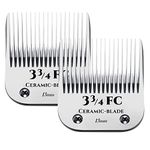 Detachable Pet Dog Grooming Clipper Ceramic Blades，Size 3-3/4FC Cut Length 1/2"(13mm) Replacement Blades Compatible with Andis Dog Clippers，Compatible with Wahl/Oster A5, KM Series Clippers,2 Pack