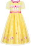 LQSZ Girls Nightgown Princess Dress Puff Sleeve Toddler Pajama Gown Bow-Tie Casual Princess Nightgown for Toddlers 9 10T