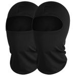 WLLHYF 2PCS Full Face Cover Ski Mask Motorcycle Beanie Balaclava Winter Wram Neck Covers Coverage Headwear Full Face Mask Adjustable Windproof UV Protector for Men Women Labour Sport (Black)