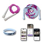 Elevate Rope - Jump Rope Bundle With Workout App - 2 x Adjustable Jump Rope - Adults & Kids - Speed + Beaded Rope - Condition & Tricks - Indoor/Outdoor - Jump Rope Set (Fuchsia)