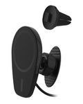 Scosche MPQ6DV-SP Magnetic Phone Holder for Car Dashboard/Vent, 15W Wireless Fast Car Charger Phone Stand, Hands Free Cell Phone Mount Compatible with iPhone 17/16/15/14/13/12 Series & MagSafe Case