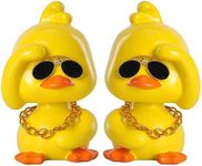 IBWell Cute Yellow Duck Car Ornaments Funny Duck Car Toy, Bobble Head Doll for Car Dashboard Decorations Accessories(Sets 2PCS)