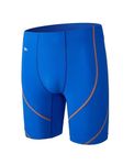 SURFEASY Men's Swim Jammers Compression Quick Dry Athletic Swim Shorts Brief Swimsuit(Blue/Orange,M)