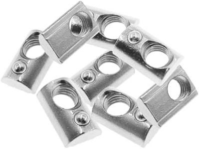 Half Round Roll in Spring T Nuts,TTZEZE Carbon Steel Spring Ball Loaded T-Nuts,Threaded T Slot,50PCS T Rail Nuts Accessories,T Slot Hardware for Aluminum Extrusion Profile 45S-M10