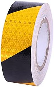 Ksvaye Cinta Reflectante Adhesiva 5cm x 25m Cinta Reflectante de Precaución Autoadhesiva Pegatinas Reflectantes Cinta Reflectante Adhesiva para Camiones Coche Motocicleta (Black and Yellow)