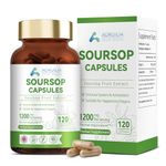 Aoruilia Soursop Capsules with Vitamin C - 1200mg Soursop per Serving - Soursop Fruit Extract Capsules for Immune & Antioxidant, Herbal Supplement for Men & Women, Natural & Vegan - 120 Capsules