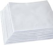 Men's White Handkerchiefs,100% Soft Cotton Hankie (6 pieces)