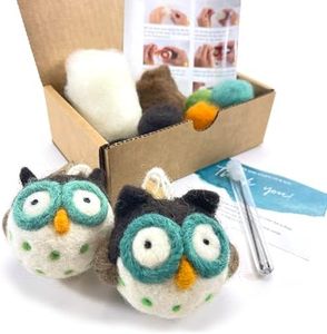 Woolbuddy Needle Felting Kit, Felting Kit, Owl, Felting Kit for Beginners Adult, Wool Felting Kit Includes Felting Supplies, Felting Wool, 2 Needle Felting Needles, Hobby Kit for Adults