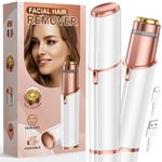Facial Hair Remover for Women Face: Rechargeable Electric Painless Facail Hair Removal Device for Upper Lips, Chin,Peach Fuzz (White)