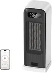FLANUR Space Heater for Indoor Use, 1500W Portable Electric Heater with Thermostat, WiFi and APP Control, Overheat & Tip-Over Protection, 12H Timer, 4 Modes, 36dB Heater for Office Bedroom Home, White