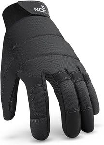 NoCry Reinforced Work Gloves For Men - Durable Grip with Impact-Resistant Padded Knuckles - Snug Fitting and Touchscreen Compatible Tips - Mechanics Gloves or Construction Gloves for Men