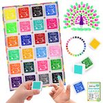 DazSpirit 24 Colours Ink Pads, Non-Toxic Rainbow Stamp Pad, Fingerprint Ink Pads for Stamping Card Making, Stamp Ink for Imagination, Scrapbooking, Card Making, Art, Craft