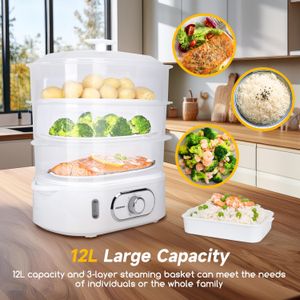 Aigostar Electric Food Steamer, 3-Tier – Healthy Cooking Appliance