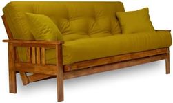 Nirvana Futons Stanford Wood Futon Frame - Queen Size (Frame Only), Transform to 3 Positions - Sofa, Lounger, Bed