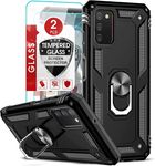 LeYi for Galaxy-A03s Phone Case with 2 PCS Screen Protector, Heavy Duty Samsung-A03s-Phone Case Build with Kidstand, Military Grade Shockproof Phone Cover Case for Samsung Galaxy A03s (Black)