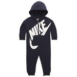 NIKE Baby Boys' Hooded Coverall Jumpsuit, Obsidian, 0-3 Months