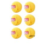 JEFFY Vardhman Knitting Yarn Baby Soft 100% Acrylic 4 Ply Wool for Kids Crochet Yarn Wool for Hand Art Craft for Sweater Scarves Hats and Dresses (1 Ball 25 gram) (White Shade no-18, 150 Gram) (Goldenrod Yellow Shade no-85, 150 Gram)