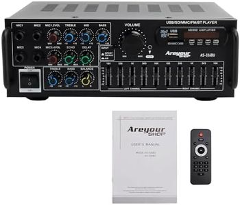 Viprh 2000W Peak 2.0-Channel Stereo Audio HiFi Power Amplifier for Home Theater, Car Audio, Karaoke, Party, Outdoor Camping with Multiple Input Modes EQ Mixer, 4 Mic Input, Remote Control