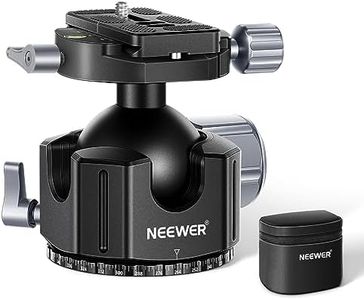 NEEWER 44mm Low Profile Ball Head Tripod Head, Heavy Duty CNC Aluminum Alloy with Double 360° Panorama & 1/4” Screw Arca Type QR Plate for DSLR Camera, Camcorder, Tripod, Monopod, Max Load: 55lb/25kg