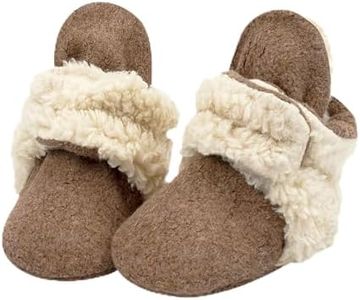 Zutano Baby Furry Fleece Booties with Grippers, Organic Cotton Lining