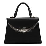 Miraggio Womens Barbara Handbag With Adjustable & Detachable Sling Strap,Black