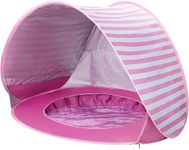 Pop Up Baby Beach Tent,Automatic Baby Sun Shade Shelter Tent with Baby Pool Portable Lightweight UV Protection Beach Tent for Baby Family Picnic Garden (Pink)