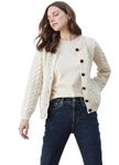 Supersoft Aran Wool Lumber Jacket Cardigan Sweater (Medium)