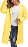 Besshopie Cape Jacket Poncho, Waterproof Reusable Adult Rain Coat Jacket with Hoods and Sleeves for Outdoor Activities Yellow M