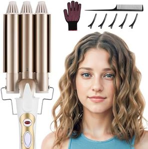 DazSpirit 3 Barrel Hair Wavers for Long/Short Hair, 22 mm Hair Curler Mermaid Crimper with 2 Temperature Control, Wave Curling Wand for Hair Styling Appliances