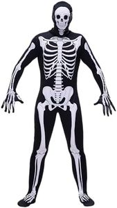 Spooktacular Creations Halloween Adult Men Classic Skeleton Costume for Adults Themed Parties, Halloween, Day of the Dead (Large), Black, Large