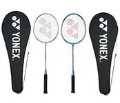 Yonex GR 303 Combo Badminton Racquet with Full Cover, Set of 2 (Silver/Blue)