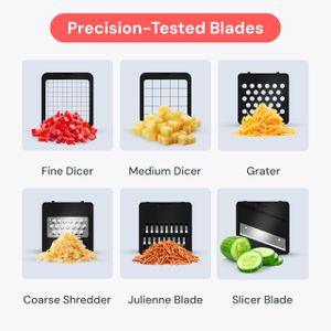 6-in-1 Vegetable Chopper – White Multi-Function Food Dicer Slicer