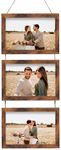 Rexllon 4x6 Wall Hanging Picture Frames Collage with 3 Opening Brown Frames