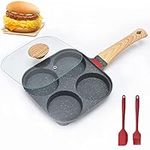 Egg Pan with Lid,4 Cup Pancake Pan Nonstick Egg Frying Pan with Lid Aluminium Alloy Egg Skillet Divided Breakfast Cooker,Suitable for Gas Stove & Induction Cookware