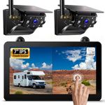 eRapta 2 Solar Wireless Reversing Camera Kit: 7'' HD Touch screen Monitor, 1 Min Easy Install, 12000mAh Rechargeble Battery,1080P Night Vision, IP69K Waterproof Rear View Camera for Car, Van, Trailer