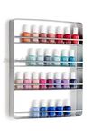 INDIAN DECOR - White color Nail polish wall shelf / Metal Wall Mounted Nail Polish & Essential Oils Display Shelves / Cosmetic Shelves / Metal Wall Shelf / Wall Shelves/ Nail Polish Organizer / wardrobe organizer shelf / nail polish rack (WHITE ).