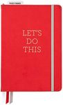 C.R. Gibson Red Leatherette "Let's Do This" Dot Grid Notebook Journal, 6" W x 8.5" L, 240 Pages