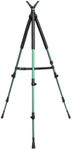 HUNTPAL Aluminum Hunting Shooting Tripod Shooting Stick Gun Rest with Removable 360° Horizontal Rotation 90° Swing Leg, Adjustable Telescope Monopod Bipod with V Yoke Head & Interchangeable Spike Feet