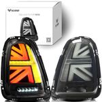 VLAND Tail Lights Compatible with Mini Cooper R56 R57 R58 R59 2007-2013, Rear Lights with Welcome Light and Sequential Turn Signal, Black