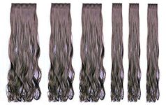 Artifice 6 Pcs 16 Clips Based 24 inch Multi Layered Women Long Curly Wavy Synthetic Hair Full Head Clip in Hair Extensions Pieces NATURAL DARK BROWN