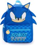 SONIC THE HEDGEHOG Boys Backpack | Blue 3D Character Rucksack with Adjustable Straps | Gamer Practical & Organised Luggage Sports School Bag For Kids | Gaming Series Merchandise Gift