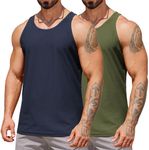 COOFANDY Quick Dry Sleeveless T Shirt for Men Y Back Muscle Athletic Tank Tops 2 Pack Workout Running Gym Shirts